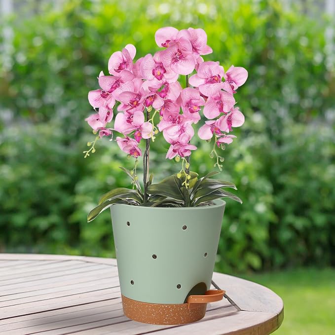 Orchid Pots with Holes, 6 Inch Self Watering Orchid Pot 3 Pack Plastic Plant - Image 7