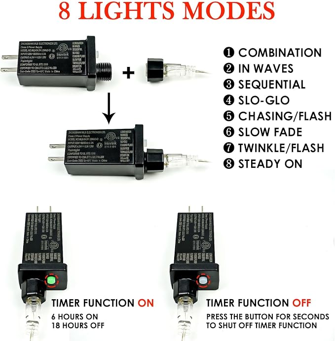 66Ft 200 LED Halloween Fairy Lights Plug in, 8 Modes String Lights - Image 5