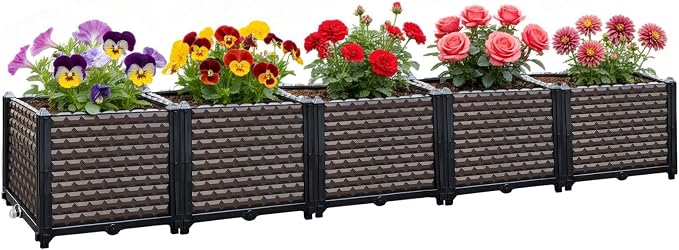 Large Planters for Outdoor Plants 14" Tall Planter Box, Raised Beds for by TooCust