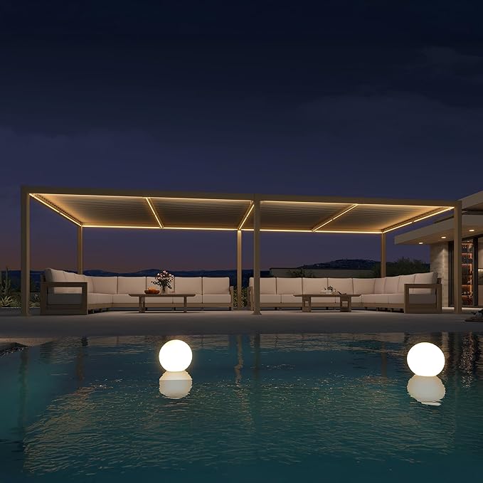 PURPLE LEAF 11x28 ft Louvered Pergola by PURPLELEAF