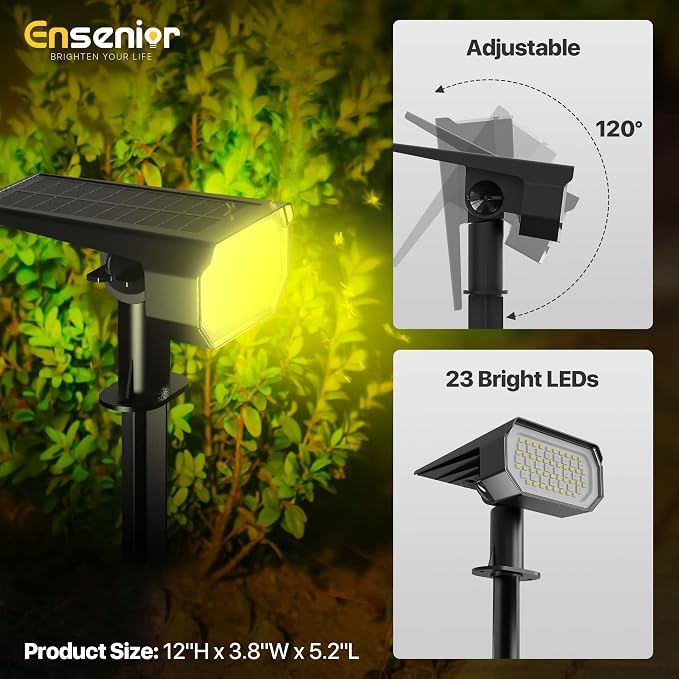 Ensenior Solar Spotlights Outdoor RGB, 7+1 Color Changing Mode Outdoor - Image 5