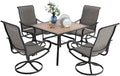PHI VILLA 5 Piece Outdoor Patio Dining Set, Patio Table & Chair Set Clearance by PHIVILLAThepioneerofcomfortablehouseholdsupplies