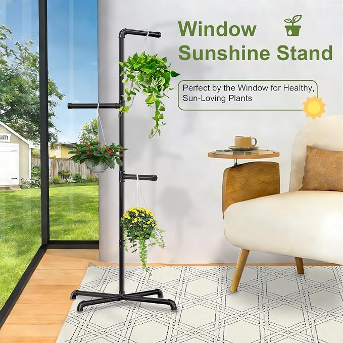 Hanging Plant Stand, Plant Hanger Indoor, Corner Hanging Plant Stand, Living - Image 7