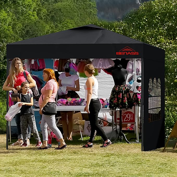 10x10 Pop Up Canopy with Sidewalls, Easy Up Canopy Tent, Heavy Duty Tents - Image 9