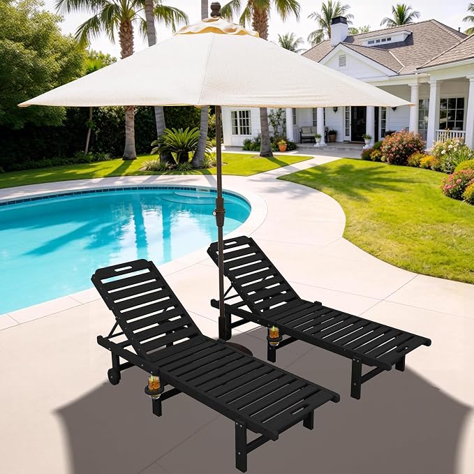 SERWALL Outdoor Chaise Lounge Set of 2 - Image 10