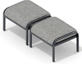 HOMREST Metal Outdoor Ottoman, 2-Piece Aluminum Footstool w/Removable Cushion by HOMREST