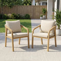 Wisteria Lane Acacia Patio Dining Chairs Set of 2, Outdoor Wood Chairs by WisteriaLane