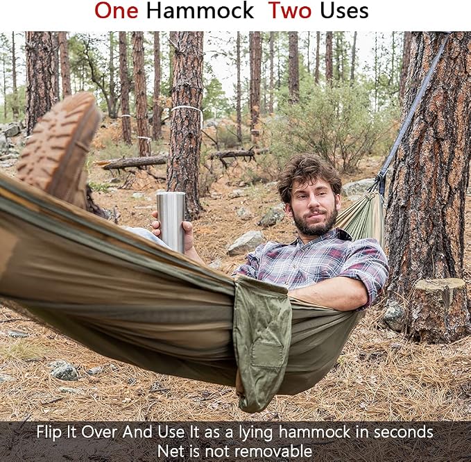 Sunyear Hammock Camping with Rain Fly Tarp and Net, Portable Camping Hammock - Image 6