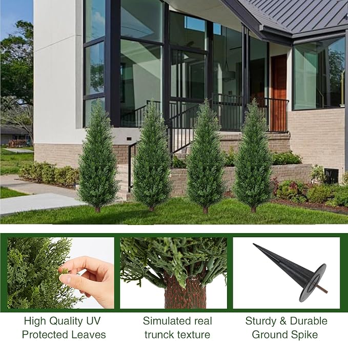 3FT Artificial Cedar Topiary Trees - Image 4