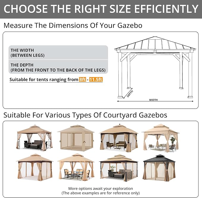 MASTERCANOPY Patio Gazebo Mosquito Netting Screen Walls - Image 5