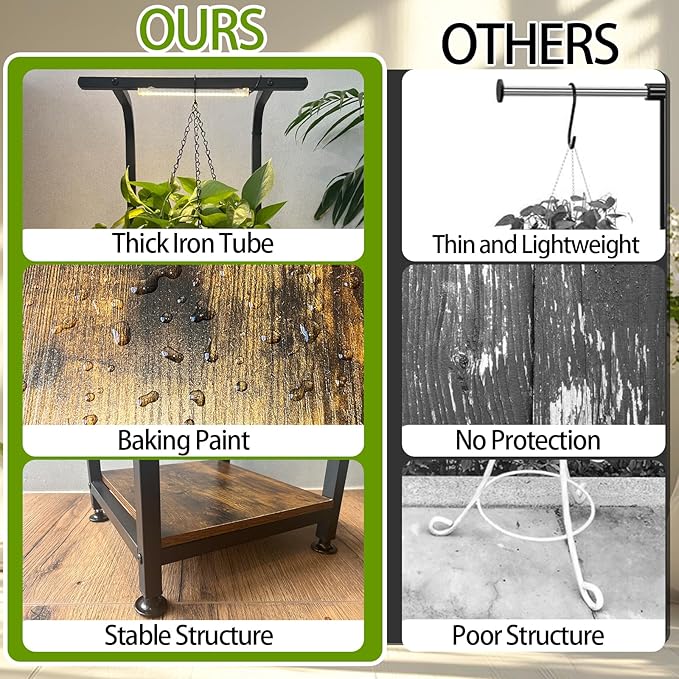 Plant Stand Indoor with Grow Lights, Hanging Plant Stand Plant Shelf Indoor - Image 5