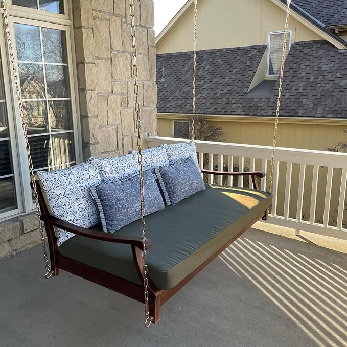 Twin Size Porch Swing Bed Mattress Cushion Cover, Waterproof Outdoor Daybed - Image 6