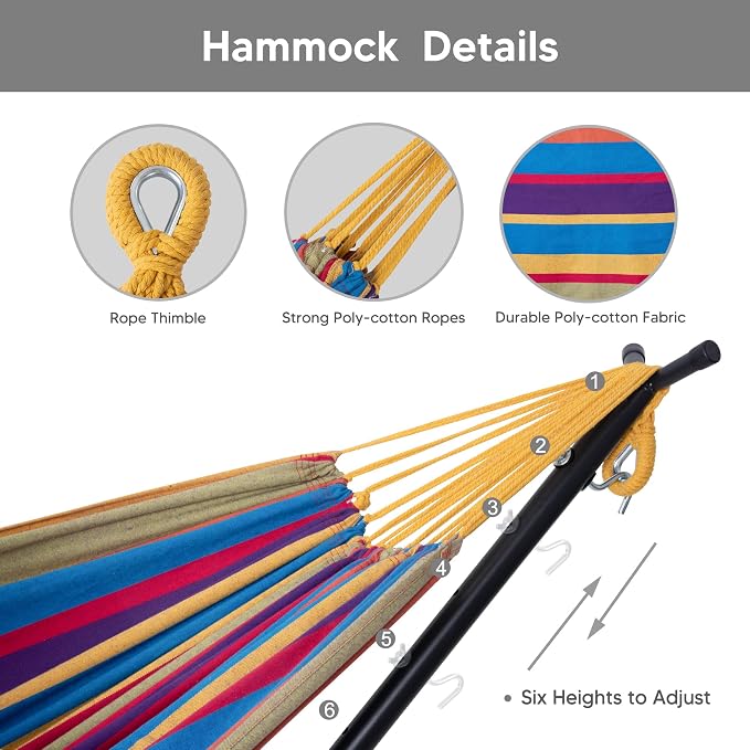 SUNCREAT 2-in-1 Convertible Backyard Fabric Hammock - Image 5