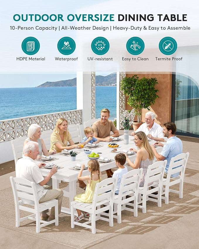 SERWALL 9 Piece Outdoor Dining Set - Image 8