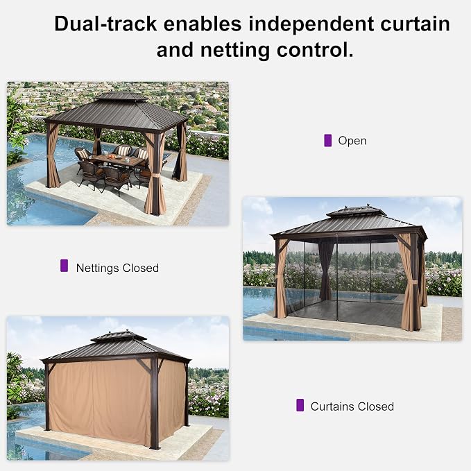 PURPLE LEAF 10' X 12' Hardtop Gazebo Canopy - Image 8