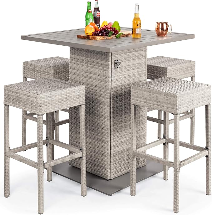 Best Choice Products 5-Piece Outdoor Wicker Bar Table Set by BestChoiceProducts