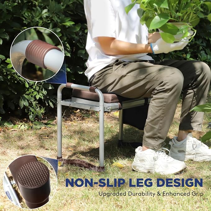 Foldable Garden Kneeler and Seat, Heavy Duty Garden Stool - Image 4