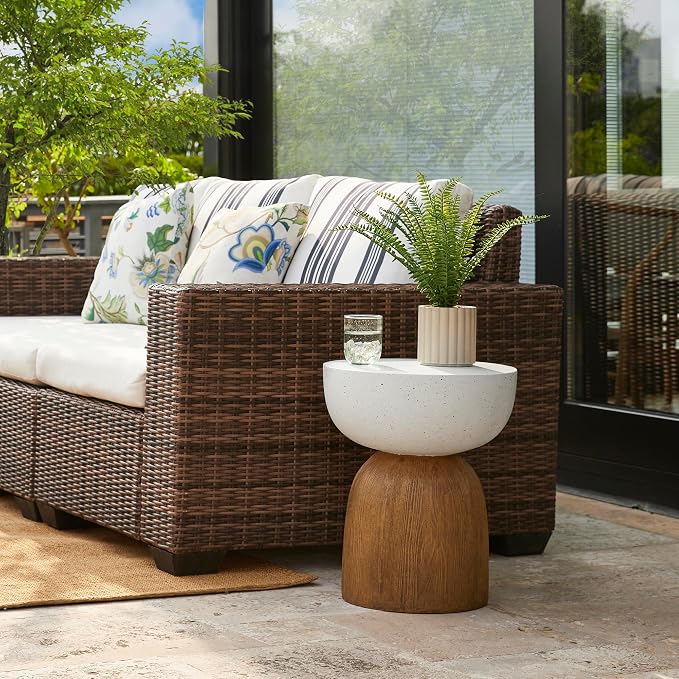 Glitzhome Outdoor Side Table Set of 2, 17.75" H Decorative Garden Stool MGO - Image 7