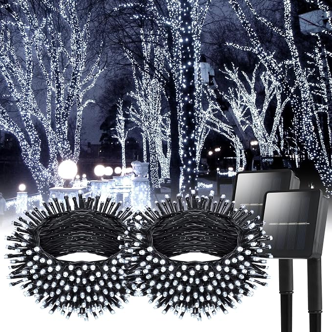 Dailyart Solar String Lights Outdoor, 2 Pack 200 Led Solar Fairy Lights by Dailyart