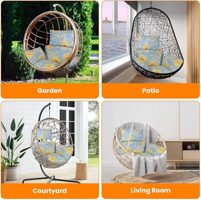 Egg Chair Cushion, Hanging Basket Hammock Seat Cushion, Thick Soft Egg Swing - Image 7