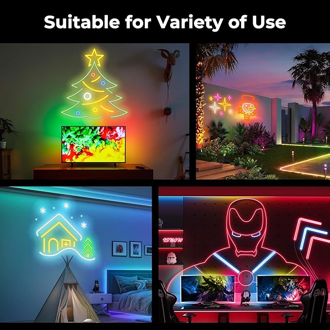 50FT LED Neon Rope Lights, Flexible Led Rope Lights Control - Image 6