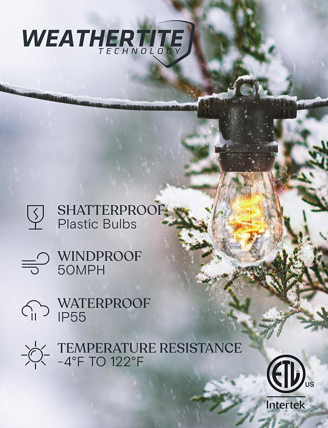 Brightech Ambience Pro Super Bright 48 Ft, 15 Bulbs Solar Power Remote Control - Image 2