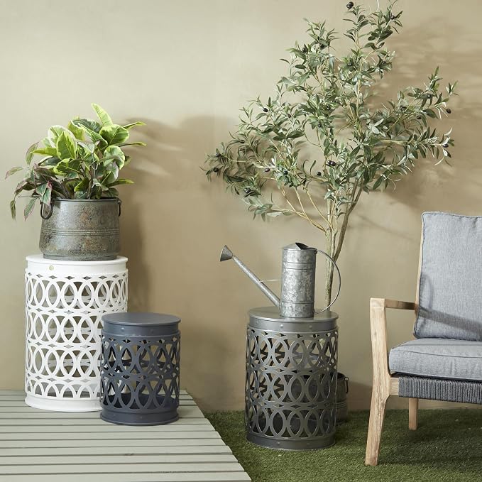 Deco 79 Metal Side End Accent Table Indoor Outdoor Nesting End Table - Image 2