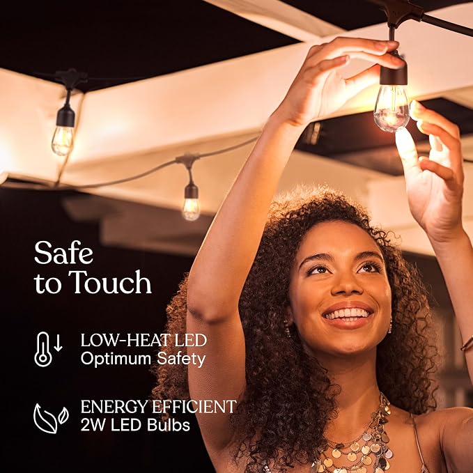 Brightech Ambience Pro 105Ft LED String Lights - 1W Commercial Grade Patio - Image 3