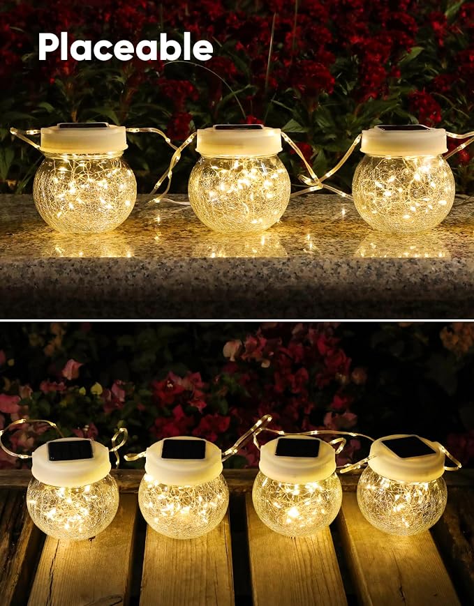 Solar Lantern Solar Lights Outdoor Waterproof 6-Pack, Solar Powered Hanging - Image 7