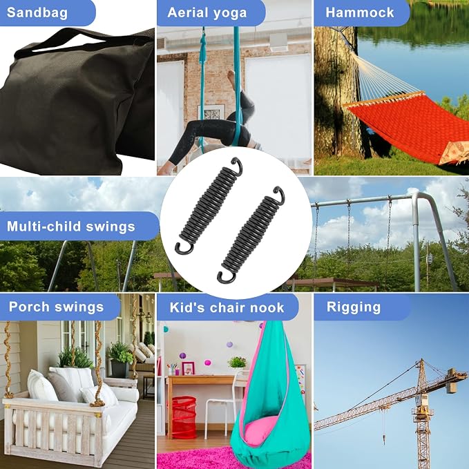 Porch Swing Springs Hammock Chair Spring Hold up to 1600lbs Heavy-Duty Chr-ome - Image 4