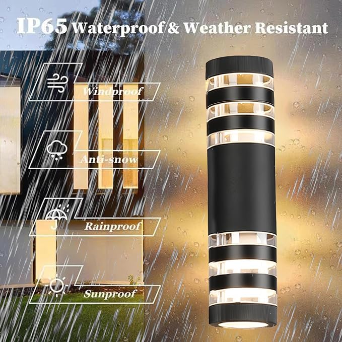 10Pack15inch LED Cylinder Up & Down Wall Lights, 18W Modern Outdoor Wall Light - Image 5