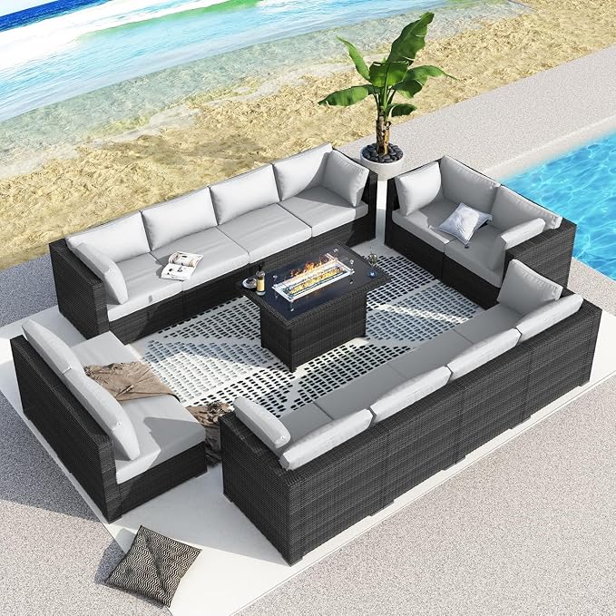 BULEXYARD 13 Piece High Back Patio Furniture Sets by BULEXYARDFURNITURE