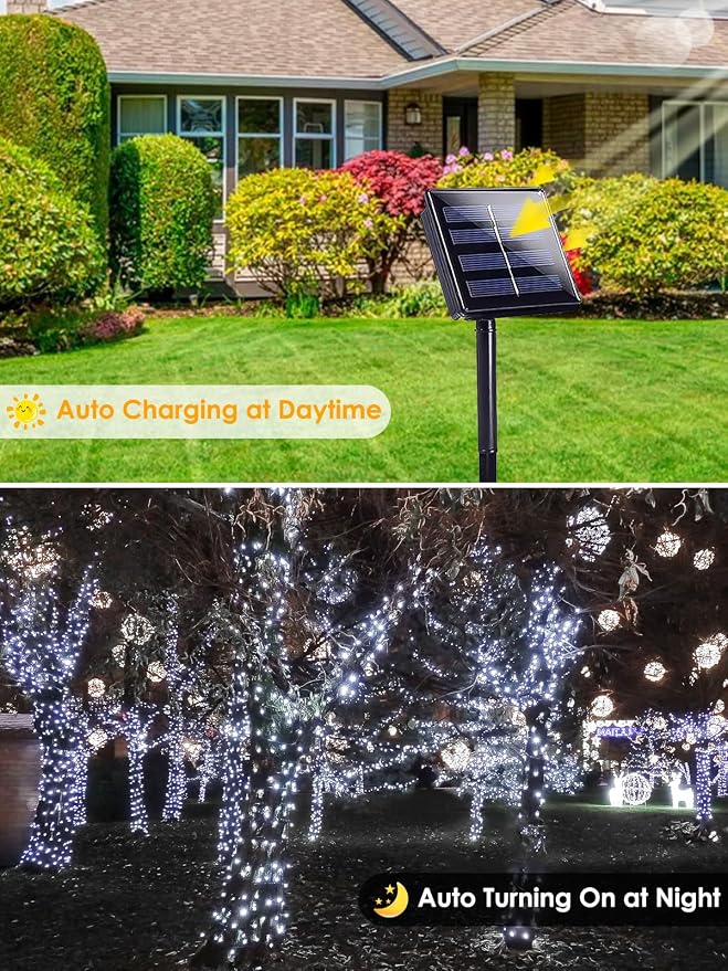 4-pack Solar Christmas Lights Outdoor Waterproof, 400LED 132FT Solar String - Image 4
