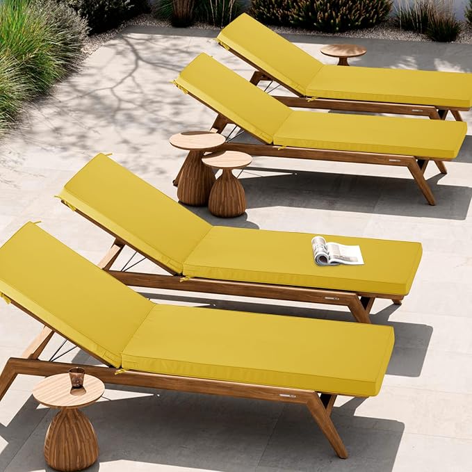 Chaise Lounge Cushion Outdoor, Waterproof and Stain-Resistant Lounge Deck - Image 2
