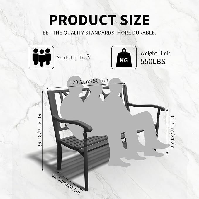YLGJ&TIDY 50 Inches Garden Benches - Image 2