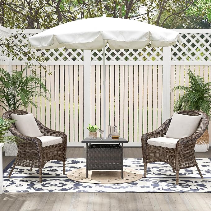 Tangkula Outdoor Wicker Table, Rattan Coffee Table - Image 10
