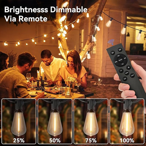 100 FT Outdoor String Lights for Outside, IP65 Waterproof ST38 LED Shatterproof - Image 2