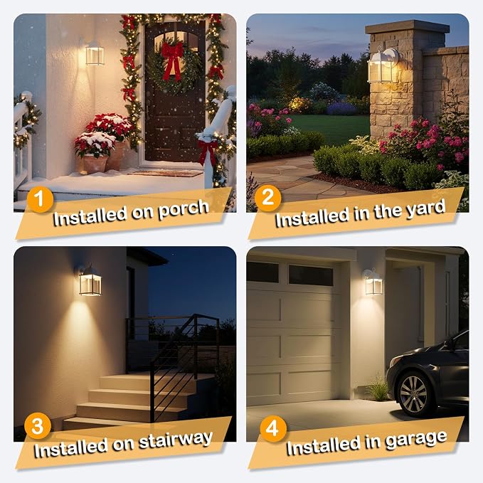 LIT-PaTH Outdoor LED Wall Lantern, Wall Sconce as Porch Light, 9.5W 800 Lumen - Image 5