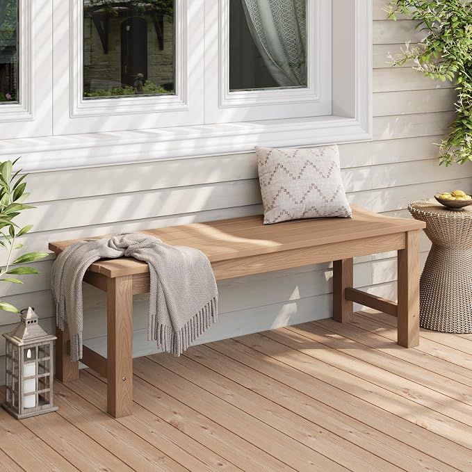 Stoog Outdoor Bench Set of 2, All-Weather HIPS Garden Bench - Image 9