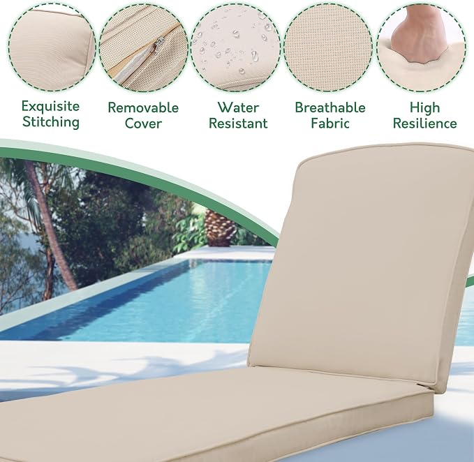 Chaise Lounge Chair Outdoor- Patio Pool Chairs Tanning Lounges - Image 6