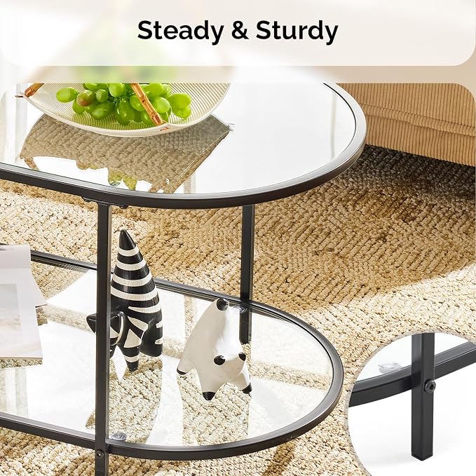 VINGLI Glass Coffee Table, Modern Tea Table - Image 6