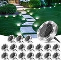 Peasur Solar Ground Lights Outdoor, 18 Pack Flat Solar Powered Disc Lights by Peasur
