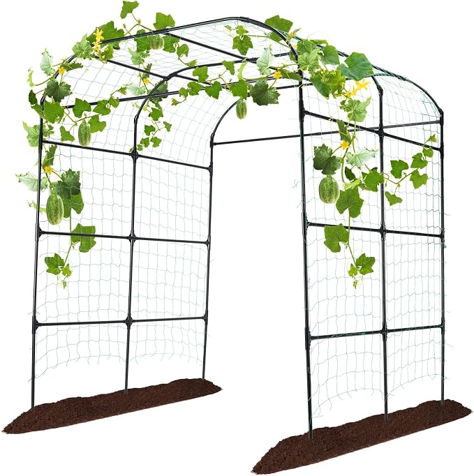 Garden Arch Trellis for Climbing Plants Outdoor, Cucumber Trellis for Raised Bed by follook