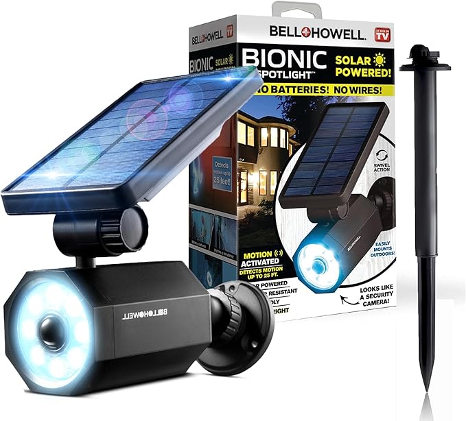 Bell+Howell Bionic Spotlight Motion Solar Spot Lights Outdoor Waterproof by BellHowell