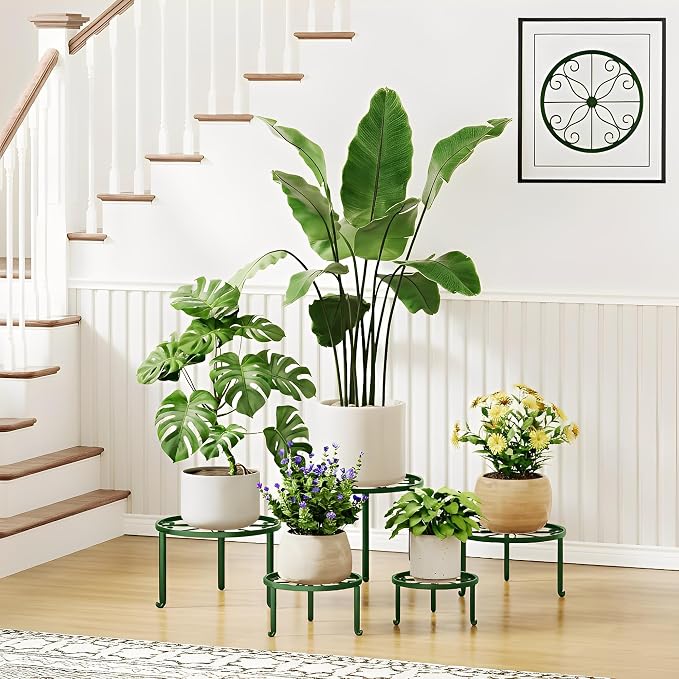 5-Pack Metal Plant Stand Indoor Outdoor Decoration Small Plant Holders by Unknown