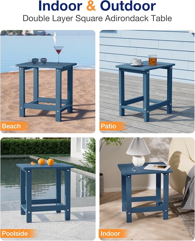 YEFU Outdoor Side Table for Patio: 16" HIPS Weather - Image 7