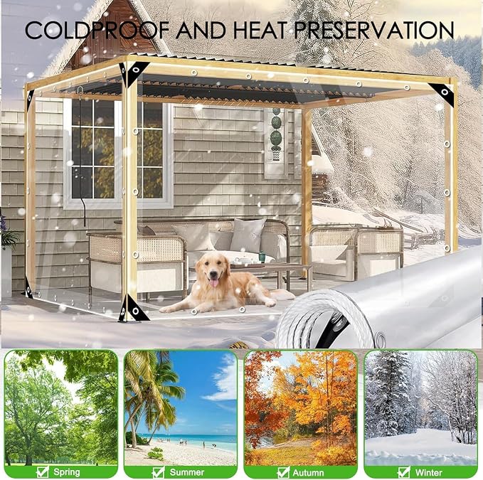 Clear Tarp 3x6ft Clear Tarps Heavy Duty Waterproof 14mil Thicken Clear Tarps - Image 8
