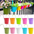 6 Inch Hanging Planters for Outdoor Plants, 10 Pack Metal Railing Planter by JOYFERNAL