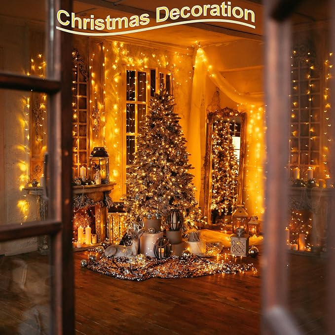 4 Pack Battery Christmas Light String 16.5Ft 50 LED Clear Wire Sting Lights - Image 8