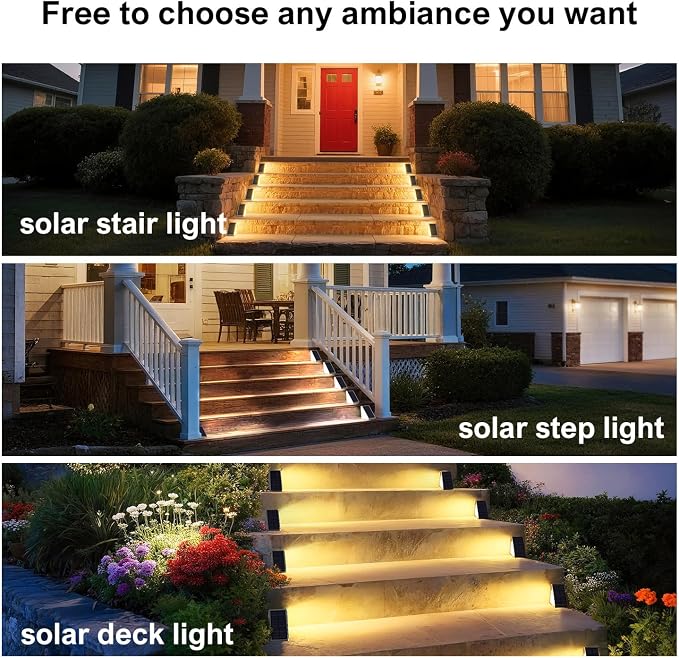 Solar Step Lights Outdoor Stair Light, Deck Lights Outdoor Powered IP65 - Image 8